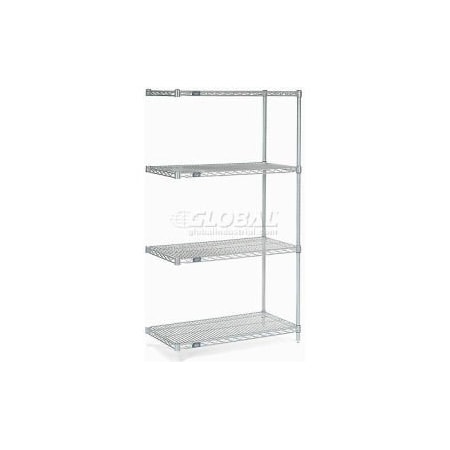 Global Equipment Nexelate    Silver Epoxy Wire Shelving Add-On 36"W x 36"D x 86"H A36368EP